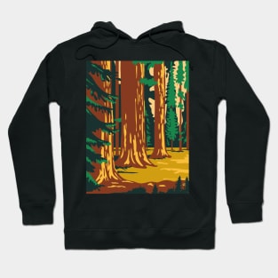 Sequoia and Kings Canyon National Park in Sierra Nevada California United States WPA Poster Art Hoodie